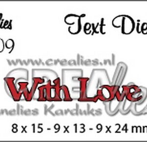 Crealies tekststans (Eng) nr. 9 With Love 8x15 - 9x13 - 9x24 mm  / CLTD09