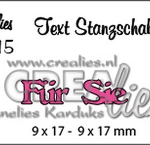 Crealies Tekststans (DE) nr 15 Für Sie 9x17 - 9x17 mm  / CLTSS15