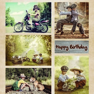 Nellie's Choice Decoupage knipvel Vintage Birthday boys A4 - NEVI070