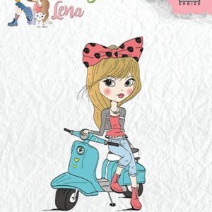 Nellies Choice Clearstempel - Lena op de scooter CSLL003