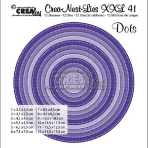 Crealies Crea-nest-dies XXL no. 41 Cirkels met stippen max. 13,5 cm / XXL41