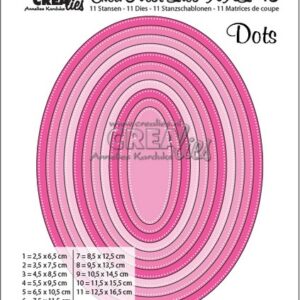 Crealies Crea-nest-dies XXL no. 43 Ovalen met stippen max. 12,5 x 16,5 cm / XXL43