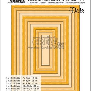 Crealies Crea-nest-dies XXL no. 44 Rechthoeken met stippen max. 12,5 x 16,5 cm / XXL44