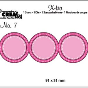 Crealies Fold Open Die 3 cirkels double stitch 91 x 31 mm / Xtra07