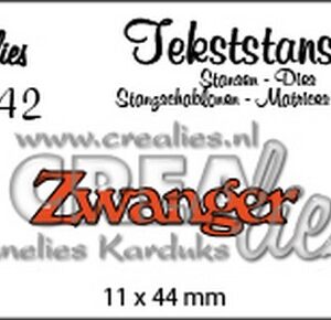 Crealies Tekststans no 42 Zwanger (NL) 11 x 44 mm / CLTS42