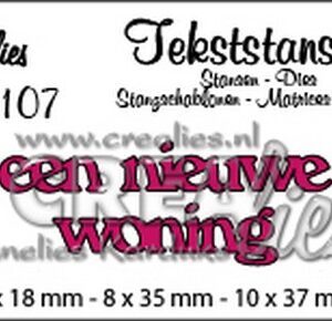 Crealies Tekststans no 107 Een nieuwe woning (NL) 6x18-8x35-10x37mm / CLTS107