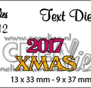 Crealies tekststans (Eng) nr. 12  XMAS 2017 13x33-9x37mm  / CLTD12