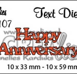 Crealies tekststans (Eng) nr. 107  Happy Anniversary 10x33-10x59mm  / CLTD107