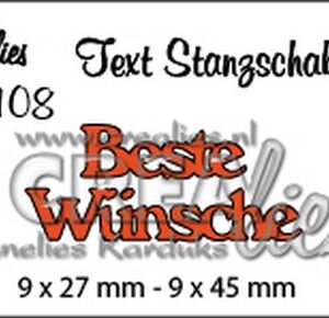 Crealies Tekststans (DE) nr 108  Beste Wünsche 9x27-9x45mm  / CLTSS108