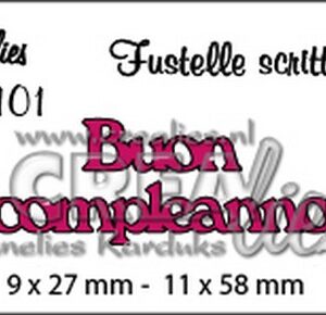 Crealies Tekststans (IT) nr 101  Buon compleanno 9x27-11x58mm  / CLFS101