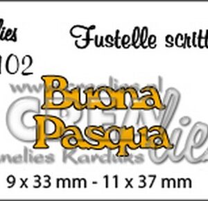 Crealies Tekststans (IT) nr 102  Buona Pasqua 9x33-11x37mm  / CLFS102