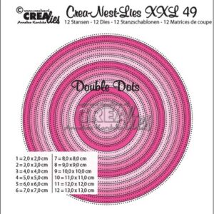 Crealies Crea-nest-dies XXL no. 49  double dots cirkel max. 13,0 x 13,0 cm / XXL49 (10-16)