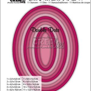 Crealies Crea-nest-dies XXL no. 51  double dots ovaal max. 12,0 x 16,0 cm / XXL51 (10-16)