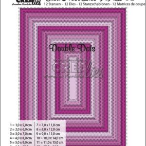 Crealies Crea-nest-dies XXL no. 52  double dots rechthoek max. 12,0 x 16,0 cm / XXL52 (10-16)