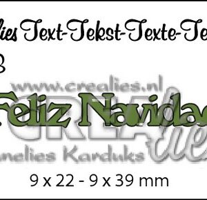 Crealies Tekststans (ES) nr 3  Feliz Navidad 9x22-9x39mm  / CLES03
