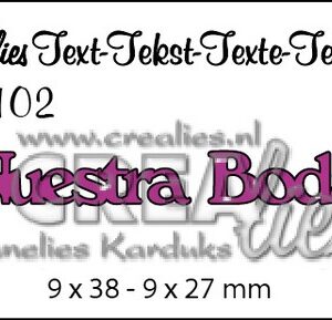 Crealies Tekststans (ES) nr 102  Nuestra Boda 9x38-9x27mm  / CLES102