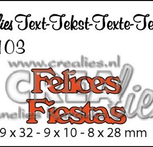 Crealies Tekststans (ES) nr 103  Felices Fiestas 9x32-9x10-8x28mm  / CLES103