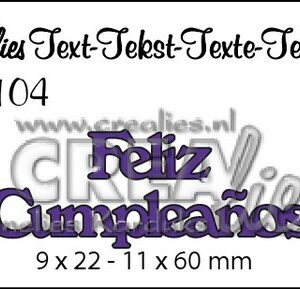 Crealies Tekststans (ES) nr 104  Feliz Cumpleaños 9x22-11x60mm  / CLES104