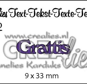 Crealies Tekststans (SW) nr 01  Grattis 9x22-9x15mm  / CLSE01