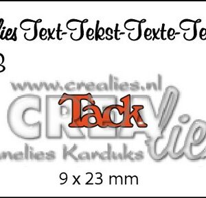 Crealies Tekststans (SW) nr 03  Tack 9x23mm  / CLSE03