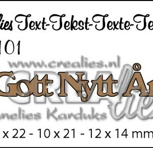 Crealies Tekststans (SW) nr 101  Gott Nytt Ar 9x22-10x21-8x14mm  / CLSE101