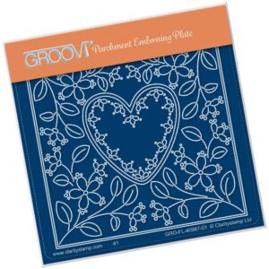 Groovi Plate A6 TINA'S HEART FLOWER PARCHLET