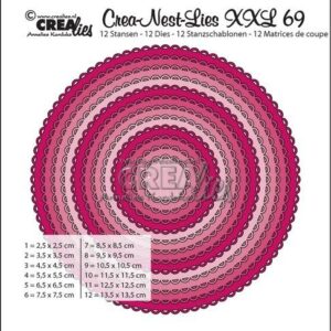 Crealies Crea-Nest-Lies XXL no 69 Circles with open scallop