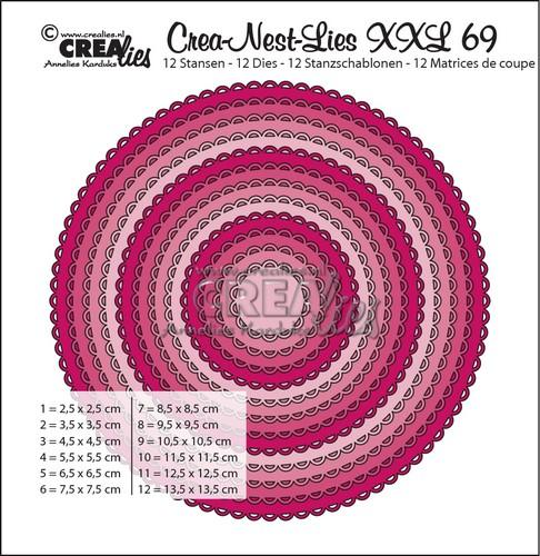 Crealies Crea-Nest-Lies XXL no 69 Circles with open scallop