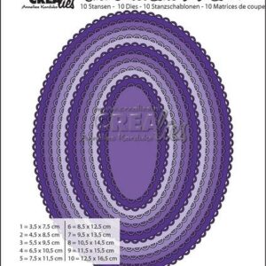 Crealies Crea-Nest-Lies XXL no 71 Ovals with open scallop