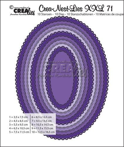 Crealies Crea-Nest-Lies XXL no 71 Ovals with open scallop