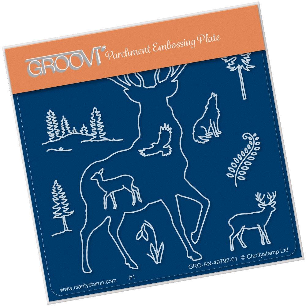 Groovi Plate A6 SMALL STAG OUTLINE GRO-AN-40792-01