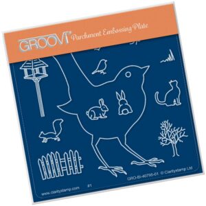 BIRD OUTLINE A6 SQUARE GROOVI BABY PLATE 40795