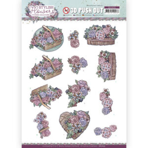 3D Push Out - Yvonne Creations - Stylisch Flowers - Flowers and Rattan 10635