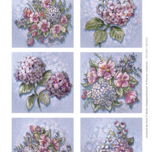 Uitdrukvel Scenery - Yvonne Creations Aquarella - Hortensia vierkant 10077