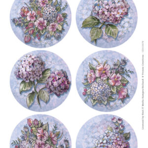 Uitdrukvel Scenery - Yvonne Creations Aquarella - Hortensia rond 10078