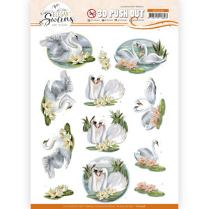 3D Push Out - Amy Design - Elegant Swans - Love Swans 10648