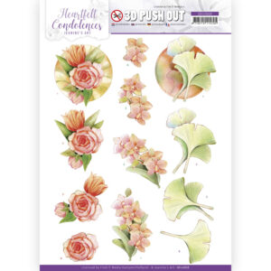 3D Push Out - Jeanine's Art - Heartfelt Condolences - Salmon Flowers 10668
