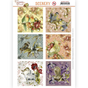 Uitdrukvel Scenery - Precious Marieke - Aquarella - Flowers and Friends Square 10081