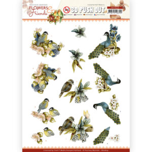 3D Push Out - Precious Marieke - Flowers and Friends - Blue Flowers 10629
