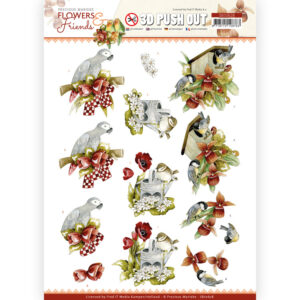 3D Push Out - Precious Marieke - Flowers and Friends - Red Flowers 10628