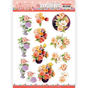 3D Push Out - Jeanine's Art - Urban Flowers - Vase with flowers 10660
