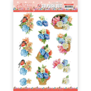 3D Push Out - Jeanine's Art - Urban Flowers - Basket of flowers 10659