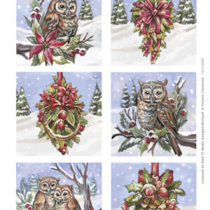 Uitdrukvel Scenery - Yvonne Creations - Aquarella - Christmas Miracle - Owl Square 10089