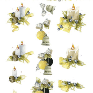 3D Push Out - Precious Marieke - Golden Christmas - Christmas Candles 10665
