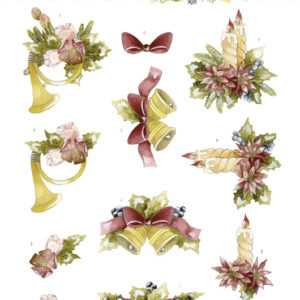 3D Push Out - Precious Marieke - Golden Christmas - Christmas Bells 10663