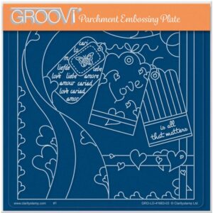 LINDA WILLIAMS' LOVE IS ALL THAT MATTERS - EASY LAYOUT A5 SQUARE GROOVI PLATE 41663