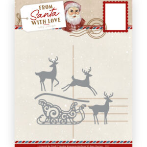 Dies - Amy Design – From Santa with love - Reindeer with Sleigh 10281