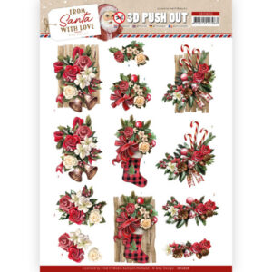 3D Push Out - Amy Design - From Santa with Love - Red Bow 10676