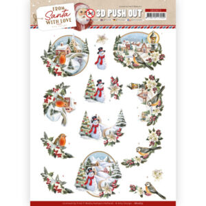 3D Push Out - Amy Design - From Santa with Love - Snowman 10673