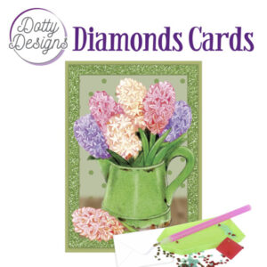 Dotty Designs Diamond Cards - Hyacinths in watering can